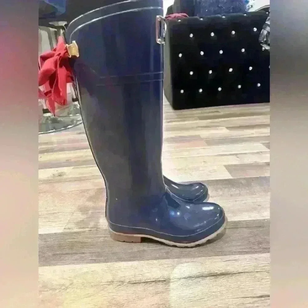 Evedon Premium Rain Boots - Joules women size 5 Wellies with bow - Picture 4 of 7